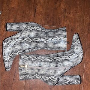 Snake print boots